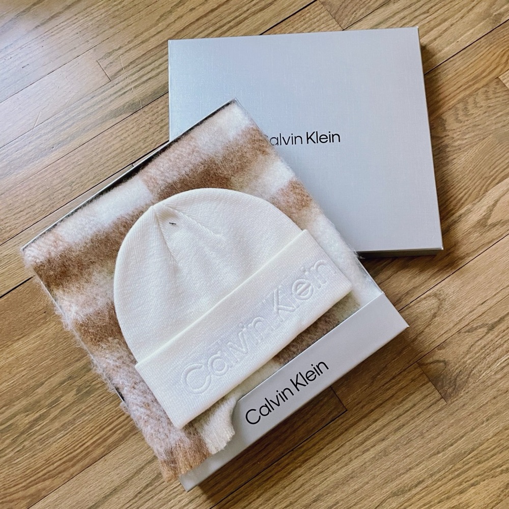 Calvin Klein Scarf & Hat Set